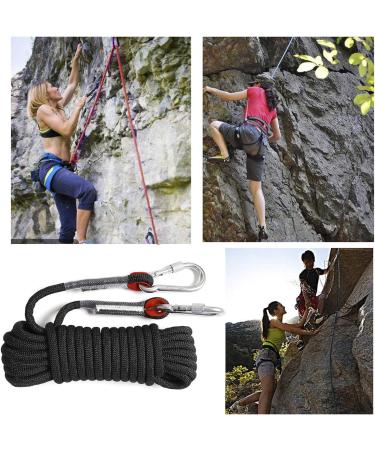 Ginee Black Static Climbing Rope 10mm Diameter - 50FT Length | Durable and Strong Rope for Climbing and Outdoor Adventures - Buy Online on SooperMarket.com