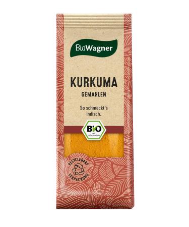 Biowagner - Bio turmeric ground |Intensive yellow color for curries and Asian dishes |Natural organic ingredients |Recyclebare packaging |40 g