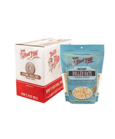 Bob's Red Mill Instant Rolled Oats, 16-ounce (Pack of 4) 16 Ounce (Pack of 4) Resealable