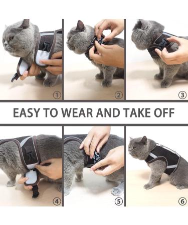 Escape-Proof Cat Harness & Leash Set - Adjustable Reflective Breathable Design for Large Cats (L Brown) - 150cm Cat Leash - Buy Online on SooperMarket.com