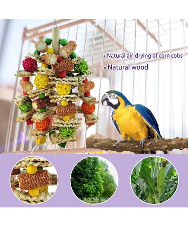 Natural Corn Cob Chewing Bird Toys for Small & Medium Macaws, African Greys, Amazon Parrots, Love Birds | Cage Accessories - Buy Online on SooperMarket.com