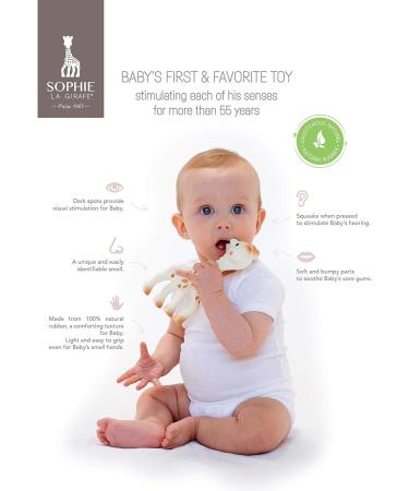 Sophie la girafe Teething Toy Gift Set - Natural Rubber Teether and Teething Ring in Gift Box with Bag and Card - Baby Teething Toys - Buy Online on SooperMarket.com