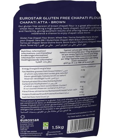 Eurostar Chapati Atta Gluten-Free Flour 1.5kg - Medium Brown (Pack of 1) - Buy Online on SooperMarket.com