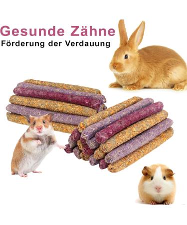 Fantesi 18-Piece Timothy Hay Sticks - Premium Rabbit Guinea Pig & Chinchilla Toys | 3 Delicious Flavors for Ultimate Fun - Buy Online on SooperMarket.com