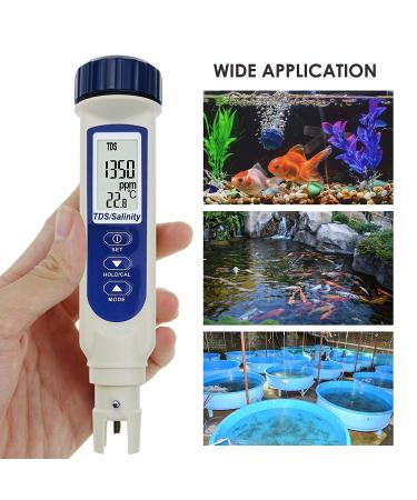 High Accuracy Salinity Tester with Automatic Calibration for Salt Water - Portable Salinity/TDS/Temperature Meter for Pool and Aquarium - Includes Salinity Calibration Solution - Best Salinity/TDS & Temp. Meter - Buy Online on SooperMarket.com