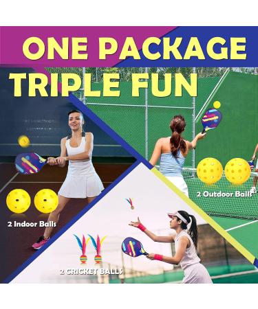 DULCE DOM Pickleball Paddles Set - USAPA Approved, Fiberglass Surface Racket with Balls & Bag, Ideal Training Equipment for Men & Women - Buy Online on SooperMarket.com