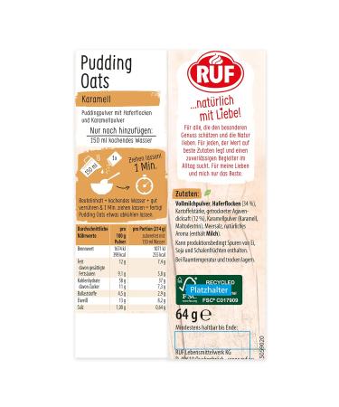 Buy Call Pudding Oats Caramel Sugar-Free Whole Grain Snack with Agave Syrup | 64g Bag - Buy Online on SooperMarket.com