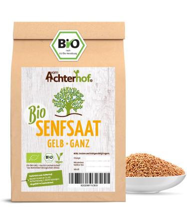 Organic mustard seeds mustard seeds (1kg) completely yellow also called white from the Achterhof ideal for making mustard Mustard 1 kg (1 pack)