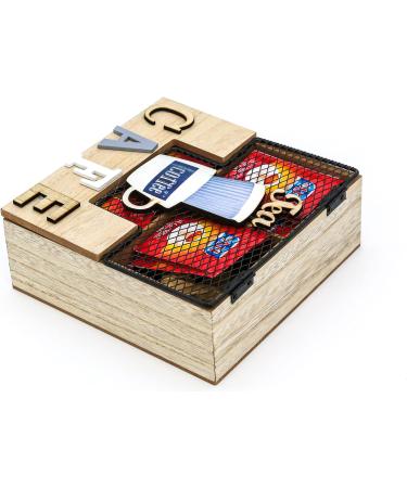 Gruppo Maruccia - Wooden Tea and Herbal Tea Box - Kitchen Container for Sugar and Tea Bags - Buy Online on SooperMarket.com