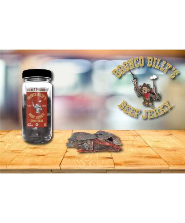 Bronco Billy's Beef Jerky Sweet Heat Half Pound Jar - Buy Online on SooperMarket.com