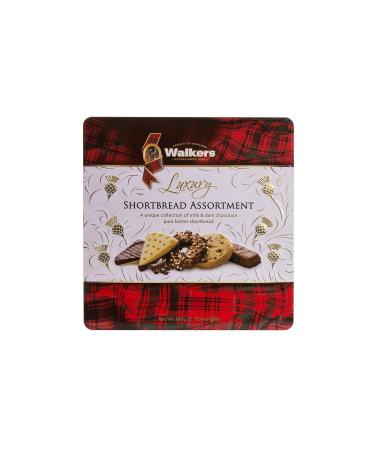 Walkers Shortbread Luxury Milk & Dark Chocolate Assortment Tin Traditional Pure Butter Scottish Recipe 300g