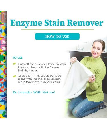 Truly Free Natural Stain Remover - Water-Activated Enzymes for Food Blood Grass & Pet Stains (50 Scoops) - Eco-Friendly & Effective - Buy Online on SooperMarket.com