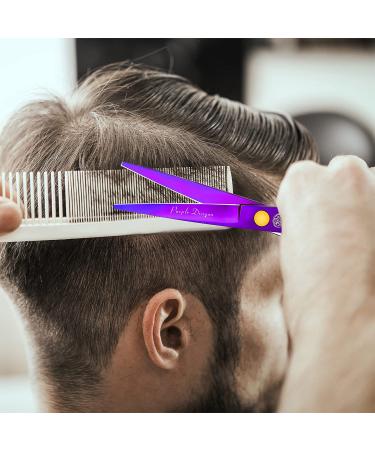 5.5 inch Purple Hair Cutting Scissors Set with Leather Case - Professional Barber Shears for Hairdressers and Home Use - Buy Online on SooperMarket.com