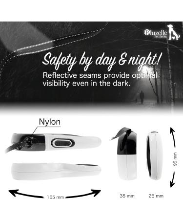 Buy Bluzelle 5m Roller Leash with Reflector Strips for Small Dogs | Ergonomic One-Hand Brake 360 Carabiner Hook Nylon Belt - Ideal for Dogs up to 20kg - Buy Online on SooperMarket.com