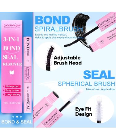 Geeneiya Wispy Lashes Clusters Kit - Natural Eyelash Extensions 10-16mm | C Curl | Waterproof Bond & Seal | Remover Tweezers & Brush Included - Buy Online on SooperMarket.com