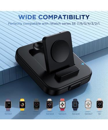 Bifrost Portable Watch Charger Stand - Wireless Magnetic Charging Station with Charging Cable Compatible with iWatch Series SE 8 7 6 5 4 3 2(38/40/42/44mm)-Black - Buy Online on SooperMarket.com