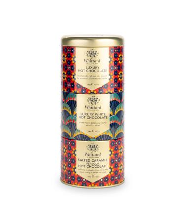 Whittard of Chelsea | Hot Chocolate Stacking Tin |Gift Set For Men & Women| Milk Chocolate White Chocolate and Salted Caramel Chocolate (3 x 100g) Milk Chocolate 100 g (Pack of 3)