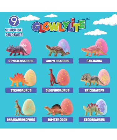 GLOWLYLITE - Colorful Dino Bath Bombs for Kids with Surprise Dinosaur Inside - Bubble Bath Gift with XL Toys and Stickers Included - Buy Online on SooperMarket.com