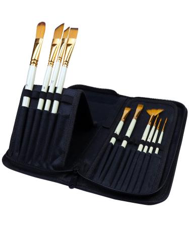 DUGATO Paint Brush Holder & Organizer Premium Black Canvas Bag Case Brush For 15 Pcs Oil Acrylic Watercolor Paintbrushes Artist Brush Carrying Case/w Pop-Up Flaps (Brush Not Included)
