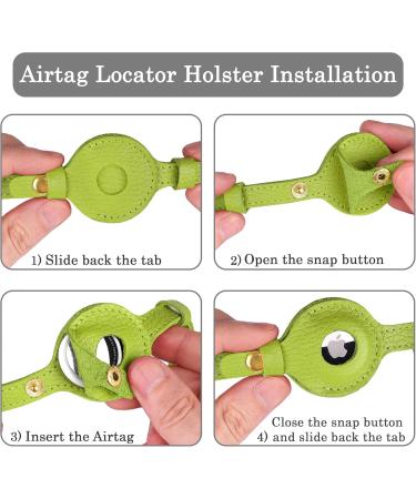 Oopsdoggy Leather Airtag Cat Collar with Bells - Tearable & Light GPS Pet Collar for Cats & Small Dogs in Lime Green - Buy Online on SooperMarket.com