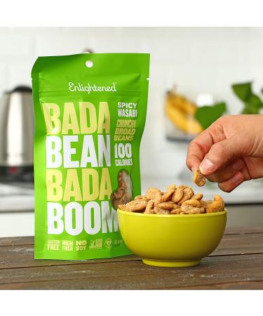 Bada Bean Bada Boom Spicy Wasabi - Plant-Based Protein Snack, Gluten Free, Vegan - 4.5 Ounce (12 Count) - Buy Online on SooperMarket.com