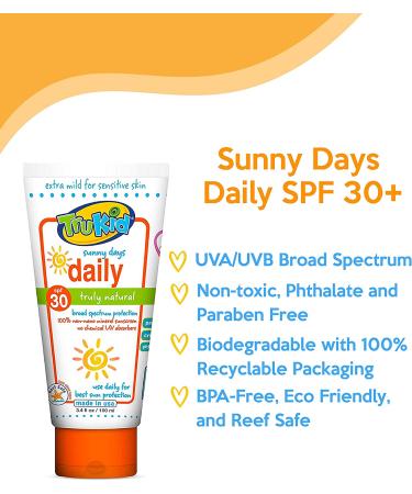 TruKid Sunny Days Daily SPF 30 UVA/UVB Protection Sunscreen for Baby - 3.4 fl oz - All Natural Ingredients - Citrus Scent - Buy Online on SooperMarket.com