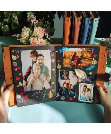 ZEEYUAN Leather Scrapbook Album - 60 Pages Love Memory Photo Album 8.5x11 | Travelling Journal & Family Scrapbook Kit - Perfect Gift for Couples, Anniversary, Wedding - Grayish-blue - Buy Online on SooperMarket.com
