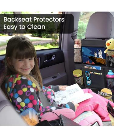 ACELIFE Car Seat Organizer for Kids - 2 Pack Backseat Protector with iPad Holder, Kick Mat, 9 Pockets - Black Car Accessories for Toddlers - Buy Online on SooperMarket.com