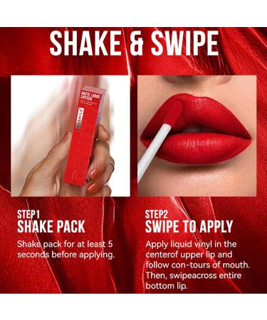 Matte Liquid Lipstick Makeup Set - 3 Pcs Long Lasting Smudge Proof Lip Gloss | High Pigmented Velvety Nude Red Lip Stain Gift Set for Women & Girls - Buy Online on SooperMarket.com