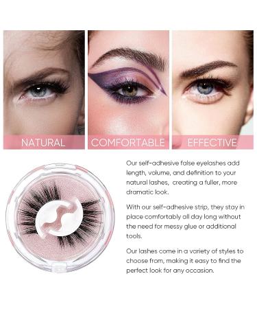 3 Pairs Reusable Self-Adhesive Waterproof False Eyelashes - Natural Look - Buy Online on SooperMarket.com