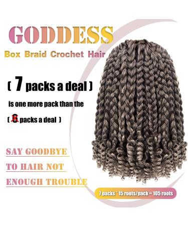7 Packs 10 Goddess Box Braid Crochet Hair with Toni Curl Ends - Ombre Gray Bohemian Box Braids for Black Women & Kids - 105 Strands T1B/Gray - Buy Online on SooperMarket.com