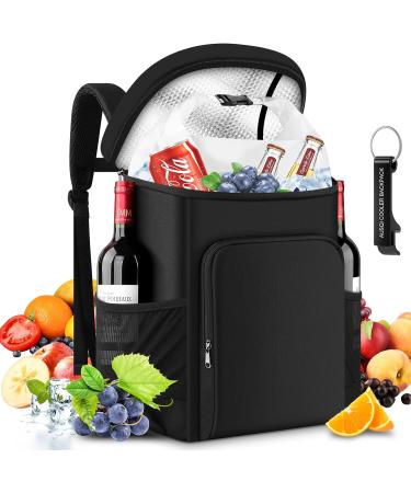 Insulated Leak Proof AUSQI Backpack Cooler - 45 Cans, Waterproof Thermal Bag - Portable & Lightweight, Ideal for Travel, Camping, Beach - Black - Buy Online on SooperMarket.com