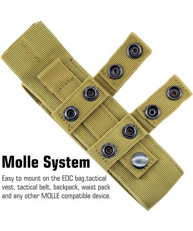 Yoncono Tactical Molle Tourniquet Holder | Portable Military First Aid Equipment Case & Trauma Medical Scissor Pocket #1 - Khaki - Buy Online on SooperMarket.com