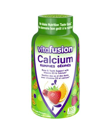Vitafusion Calcium Adult Vitamin Gummies Strong Bones and Teeth Prevents Osteoperosis Muscle Function 100 Count (1.5-Month Supply) Packaging May Vary