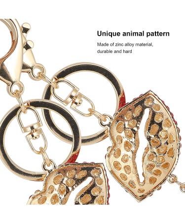 2Pcs Sparkling Lips & Lipstick Keychain Set - Red Bling Charm for Keys, Purse, Bags - Buy Online on SooperMarket.com