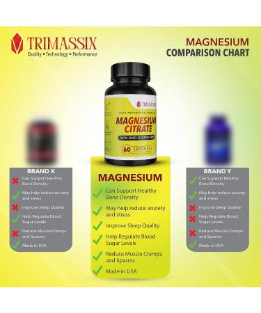 Trimassix Magnesium Citrate: Non-GMO & Gluten-Free Supplement - Buy Online on SooperMarket.com