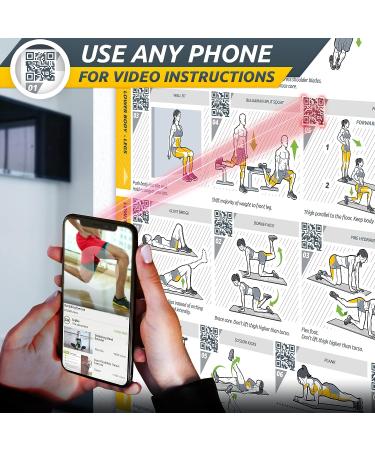EverStretch Bodyweight Workout Poster - Large 23 x 35 | Video Instructions & Laminated Chart | Home Gym Exercise Poster - Buy Online on SooperMarket.com