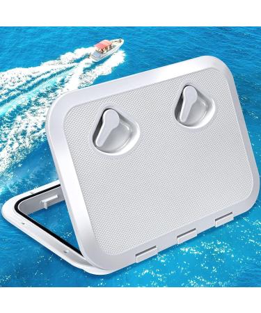 SmartMarine White Marine Deck Access Hatch 17.3x12.4 - Rectangle Boat Deck Hatch & Lid - Buy Online on SooperMarket.com