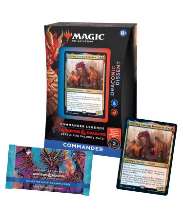 Magic The Gathering Commander Legends: Battle for Baldurs Gate Commander Deck  Draconic Dissent + Collector Booster Sample Pack