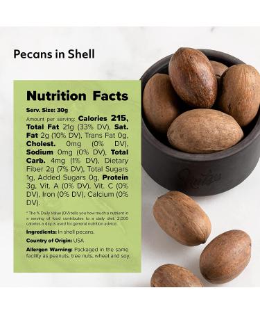 Pecans In Shell - Fresh Raw Unsalted Whole Nuts - 2 lbs Resealable Bag - Natural Buttery Taste, Easy to Crack - Buy Online on SooperMarket.com