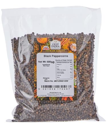 Old India Black Peppercorns 500g 500 g (Pack of 1) Single