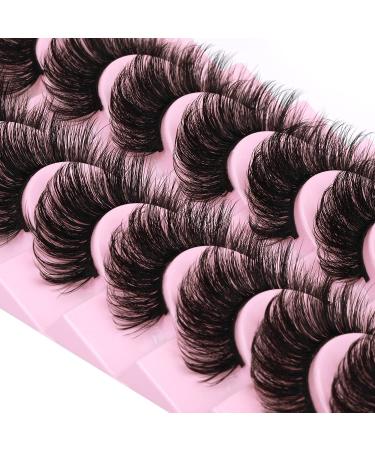 Wiwoseo 3D Faux Mink Eyelashes - 10 Pairs Natural Wispy & Fluffy 17MM Dramatic Effect - Buy Online on SooperMarket.com