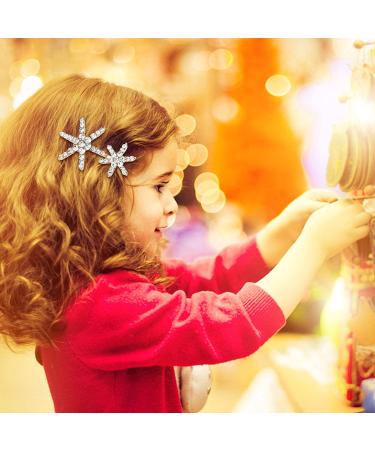 Gold Snowflake Crystal Wedding Hair Bobby Pins - Elegant Styling Accessories for Women and Girls - 3 Pack - Buy Online on SooperMarket.com