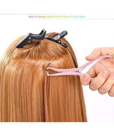 EHDIS Hair Extensions Tools Kit 2 Stainless Steel Pliers for Hair Apply&Remove Micro Ring Loop 2 Loop Needle Threader Pulling Hook 2 Clip Multi Functional Hair Extension Tool Pink - Buy Online on SooperMarket.com