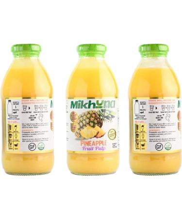 Mikhuna Pineapple Fruit Pulp 475ml - Ideal for Juice, Smoothies, Desserts, Cocktails, Ice Cream & Sauces - Buy Online on SooperMarket.com