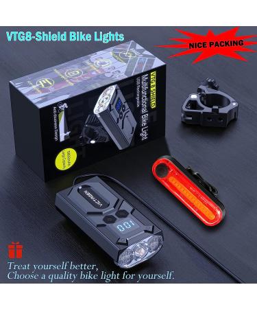 Victagen VTG8 SHIELD Bike Lights - 8000 Lumen High Beam & Low Beam LED Headlight for Night Riding - Rechargeable TypeC Bicycle Light with Free Taillights - Buy Online on SooperMarket.com