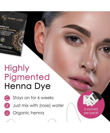 Marie-Jos & Co Henna Dye Set - Professional Grade Dark Brown Henna Tint for Spot Coloring - 50 Applications - International Shipping Available - Buy Online on SooperMarket.com