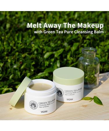 YADAH Green Tea Cleansing Balm Makeup Remover - 3.4 Fl Oz - Gentle Face Wash for Sensitive Skin - Fragrance-Free Double Cleanse Formula - Buy Online on SooperMarket.com