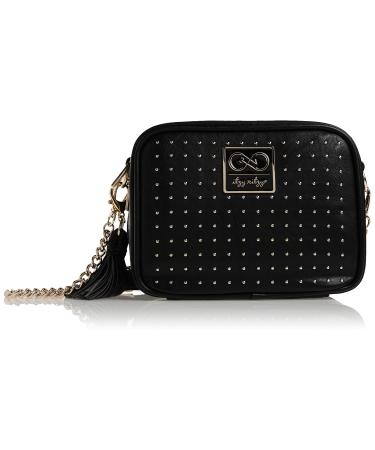 Chelsea + Cole for Itzy Ritzy Crossbody Diaper Bag - Includes 6 Pockets, Changing Pad & Tassel Black with Sweetheart Print