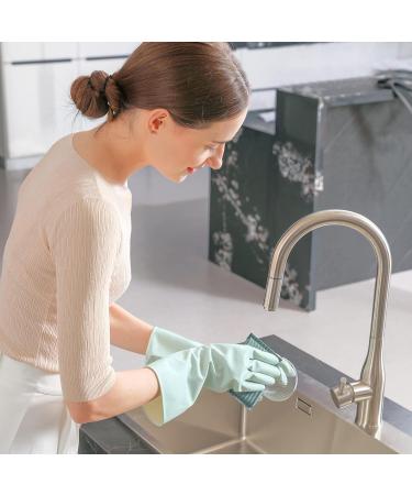 COOLJOB 3 Pairs Reusable Rubber Dishwashing Gloves with Cotton Liner - Water Resistant Household Gloves for Kitchen and Bathroom - Small (Pack of 3) - Buy Online on SooperMarket.com